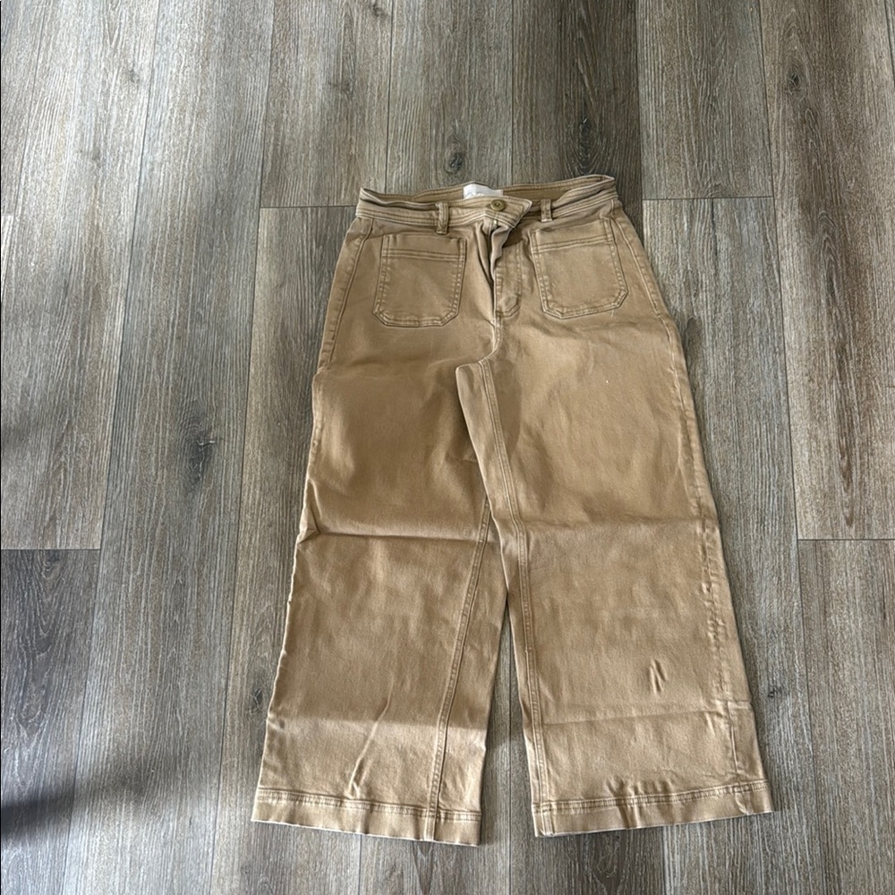 Everlane Tan Wide-Leg Trousers